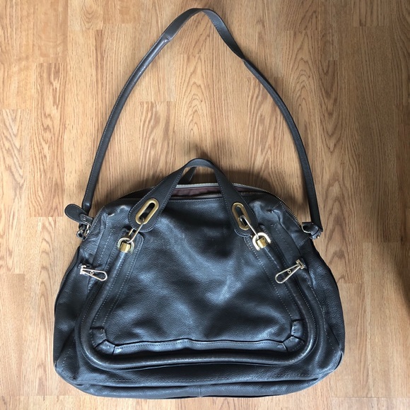 Chloe Handbags - Chloe Gray Paraty Leather Purse Large Bag